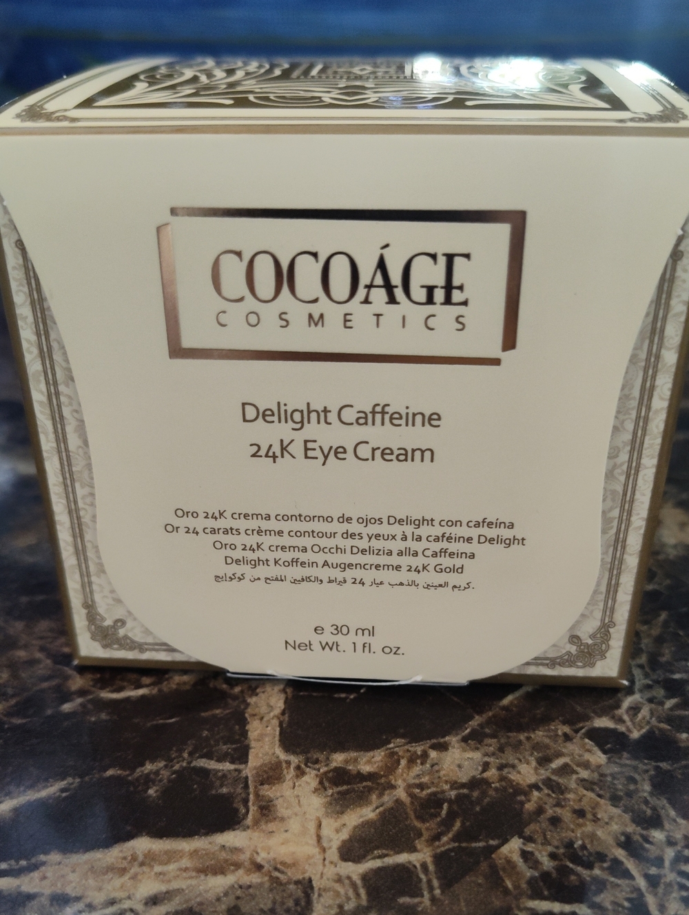 COCOAGE Cosmetics Delight Caffeine 24K Eye Cream - White & Gold